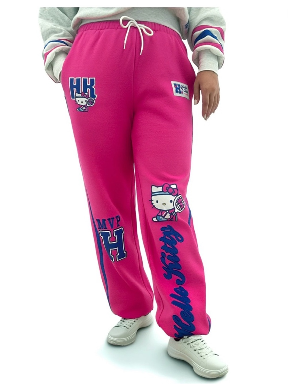 🌧️Hello Kitty Pink Track Pants with Blue Graphics